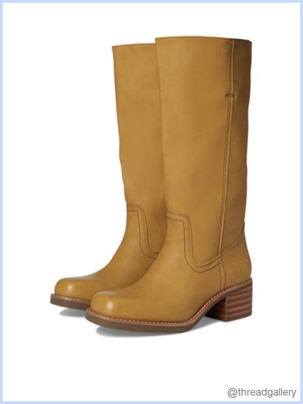 Women's Mid-Calf Block Heel Wide Calf Pull-On Equestrian Boots